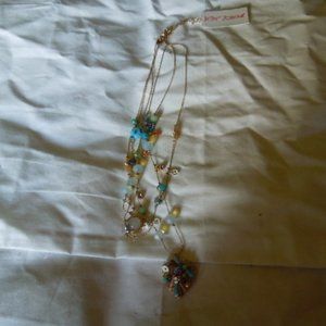 NWT Betsey Johnson Illusion Necklace W/Heart